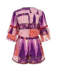 Matthew Williamson | Black Wings Printed Jersey Playsuit | Lyst