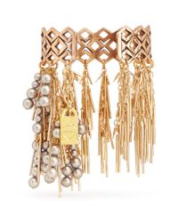 Assad Mounser | Metallic 'in Vein' Fringe Pearl Cuff | Lyst