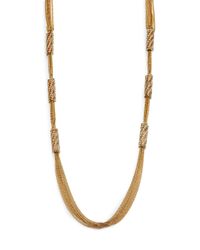 ABS By Allen Schwartz | Metallic Pave Station Chain Necklace | Lyst