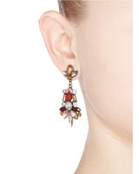 Kenneth Jay Lane | Red Crystal And Stone Drop Earrings | Lyst