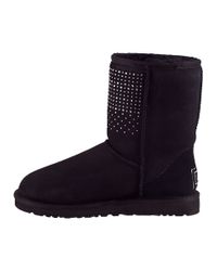 UGG | Classic Short Bling Black Suede | Lyst