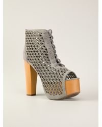 gray perforated booties