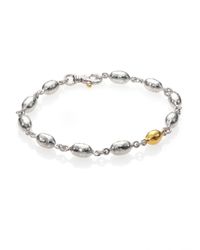 Gurhan | Metallic Curve Sterling Silver & 24k Yellow Gold Bracelet | Lyst
