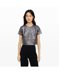 Club Monaco | Gray Amoray Foil Top | Lyst