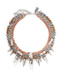 Assad Mounser | Pink 'eno' Mineral Crystal Spike Curb Chain Collar Necklace | Lyst