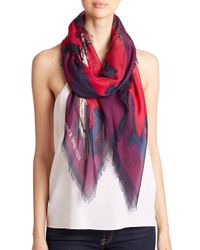Alexander McQueen | Multicolor Birdy Silk & Modal Skull Scarf | Lyst