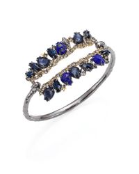 Alexis Bittar | Blue Elements Dark Alchemy Lapis, Hematite & Crystal Id Hinge Bracelet | Lyst