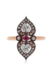 Sabine G | Gray Heart To Heart 18-Karat Rose-Gold Diamond Ring | Lyst