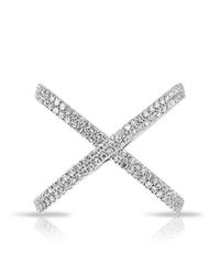 Anne Sisteron - Metallic 14kt White Gold Diamond X Bandeau Ring - Lyst