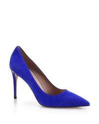 Gucci | Blue Adina Suede Horsebit Pumps | Lyst