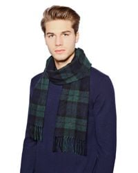 Polo Ralph Lauren | Green Plaid Cashmere Scarf With Fringe | Lyst