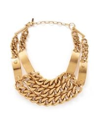 Ela Stone | Metallic 'Heidi' Metal Plate Chunky Chain Plastron Necklace | Lyst