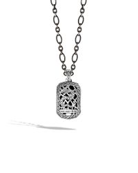 John Hardy | Metallic Classic Chain Dog Tag Pendant Necklace With Black Sapphire for Men | Lyst