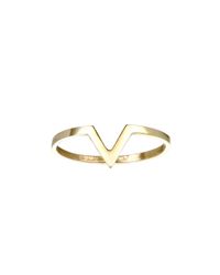 Zoe Chicco | Metallic Plain V Ring | Lyst