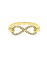 Anne Sisteron | 14Kt Yellow Gold Diamond Banded Infinity Ring | Lyst