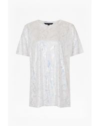 French Connection | White Rainbow Snakeskin T-shirt | Lyst