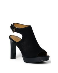 Ralph Lauren | Black Seleste Suede Sandal | Lyst