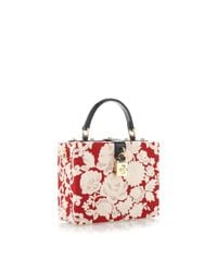 Dolce & Gabbana | Multicolor Rosso and Ecru Embroidered Cady Box Bag | Lyst