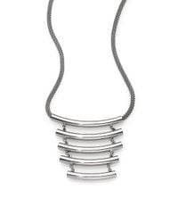 ABS By Allen Schwartz | Metallic Cylinder Drop Mesh Chain Necklace | Lyst