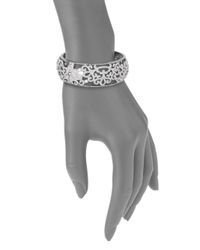 Adriana Orsini | Metallic Garden Gate Pavé Crystal Bangle Bracelet/silvertone | Lyst