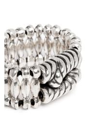 Philippe Audibert | Metallic 'ethan' Rope Bead Elastic Ring | Lyst