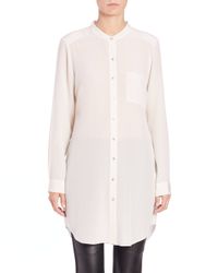 Eileen Fisher | White Silk Crepe Tunic | Lyst