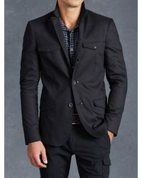John Varvatos | Blue Cotton Utility Jacket for Men | Lyst