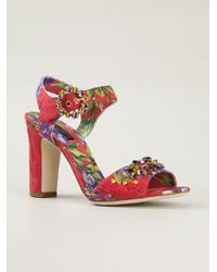 Dolce & Gabbana | Red Embellished Brocade Pumps | Lyst