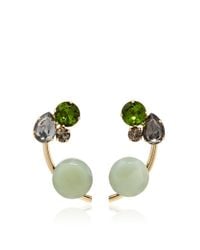 Marni | Green Horn And Crystal Cluster Earrings | Lyst