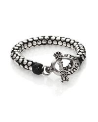 King Baby Studio | Metallic Leather & Silver Snake Link Bracelet for Men | Lyst