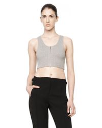 Alexander Wang | Gray Knit Twill Sleeveless Top | Lyst