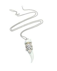 Roberto Cavalli | Metallic Indian Flowers Horn Pendant | Lyst