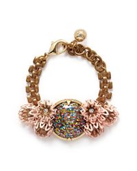 Lulu Frost | Multicolor 'vivien' Glitter Dome Flower Chain Bracelet | Lyst