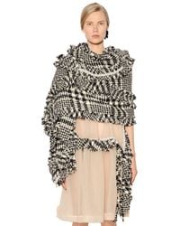Simone Rocha | Black Embellished Wool-blend Scarf | Lyst