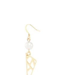 Joomi Lim | White 'vertigo' Geometric Fretwork Drop Pearl Earrings | Lyst