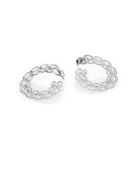 Adriana Orsini | Metallic Sterling Silver Scales Hoop Earrings/0.95 | Lyst