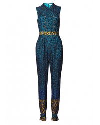 Matthew Williamson | Blue Rainbow Leopard Lace Jumpsuit | Lyst