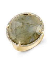 Anne Sisteron - Green 14kt Yellow Gold Labradorite Diamond Fancy Cocktail Ring - Lyst
