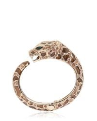 Roberto Cavalli | Metallic Topaz & Gold Plated Leopard Bracelet | Lyst