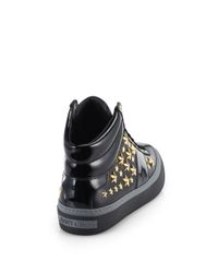 jimmy choo black patent trainers