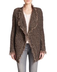 IRO | Brown Campbell Open-front Bouclé Cardigan | Lyst