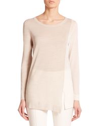 Akris Punto | Natural Split-front Wool Pullover | Lyst