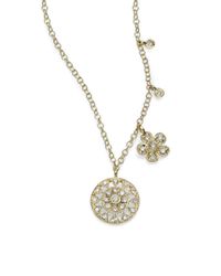 Meira T | Metallic Diamond & 14k Yellow Gold Floral Charm Necklace | Lyst