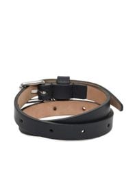 Alexander McQueen | Blue Leather Double Wrap Skull Bracelet | Lyst