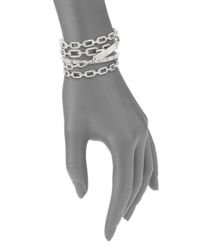 Michael Kors | Metallic Cityscape Chains Pavé Multi-band Cuff Bracelet | Lyst