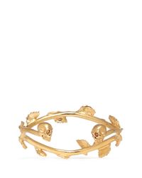 Alexander McQueen Metallic Skull Vine Cuff