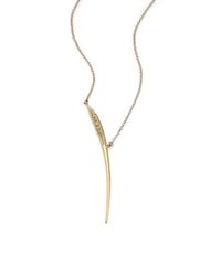 Mizuki | Metallic Icicles Diamond & 14k Yellow Gold Curved Slice Necklace | Lyst