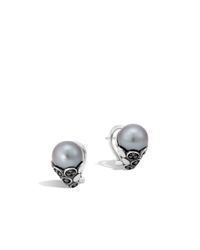 John Hardy | Gray Dot Earrings | Lyst