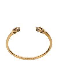 Alexander McQueen | Metallic Twin Skull Bracelet | Lyst