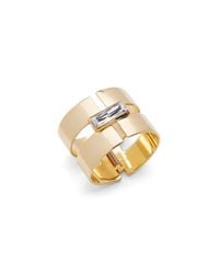 Diane von Furstenberg | Metallic Swarovski Stone Wide Statement Cuff | Lyst